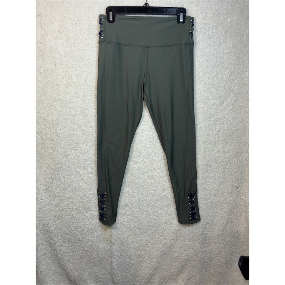 Unbranded Lace Up Leggings Womens Medium‎ Olive Green Good Grommet Detail Active